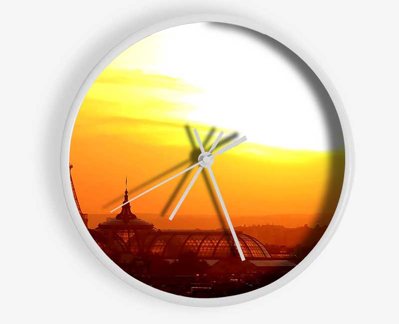 Eiffel Tower At Sunset Clock - Wallart-Direct UK