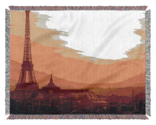 Eiffel Tower At Sunset Woven Blanket