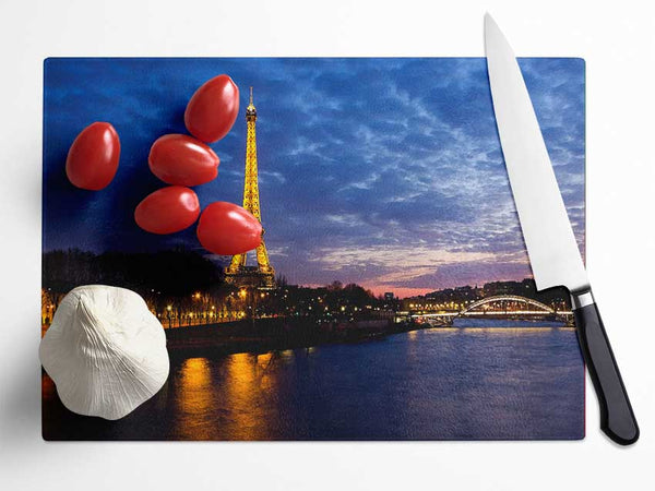 Eiffel Tower Paris France Glass Chopping Board