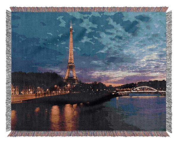 Eiffel Tower Paris France Woven Blanket