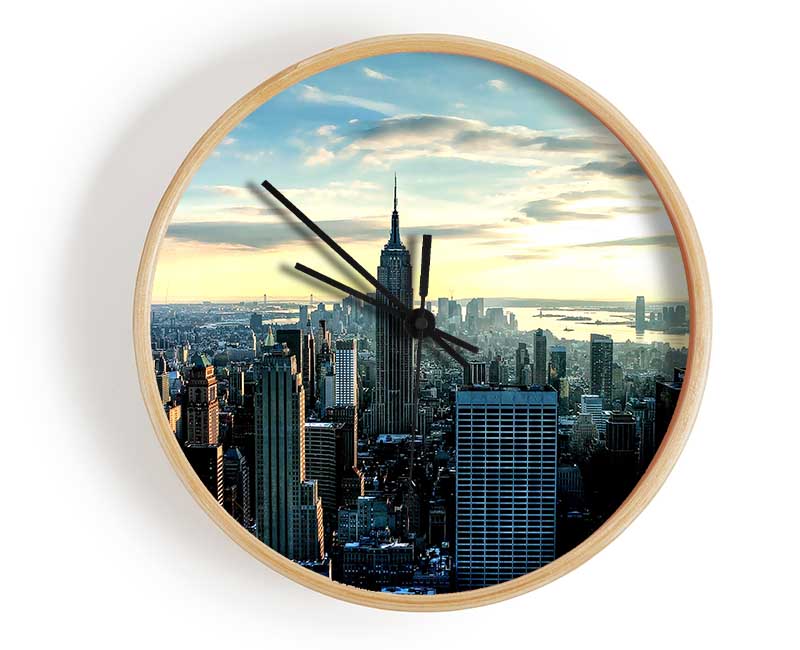 Empire State Building At Sunrise Clock - Wallart-Direct UK