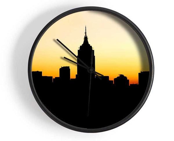 Empire State Building In Golden Sunlight Clock - Wallart-Direct UK