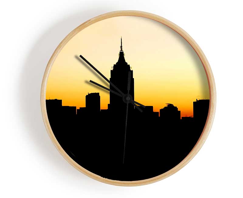 Empire State Building In Golden Sunlight Clock - Wallart-Direct UK