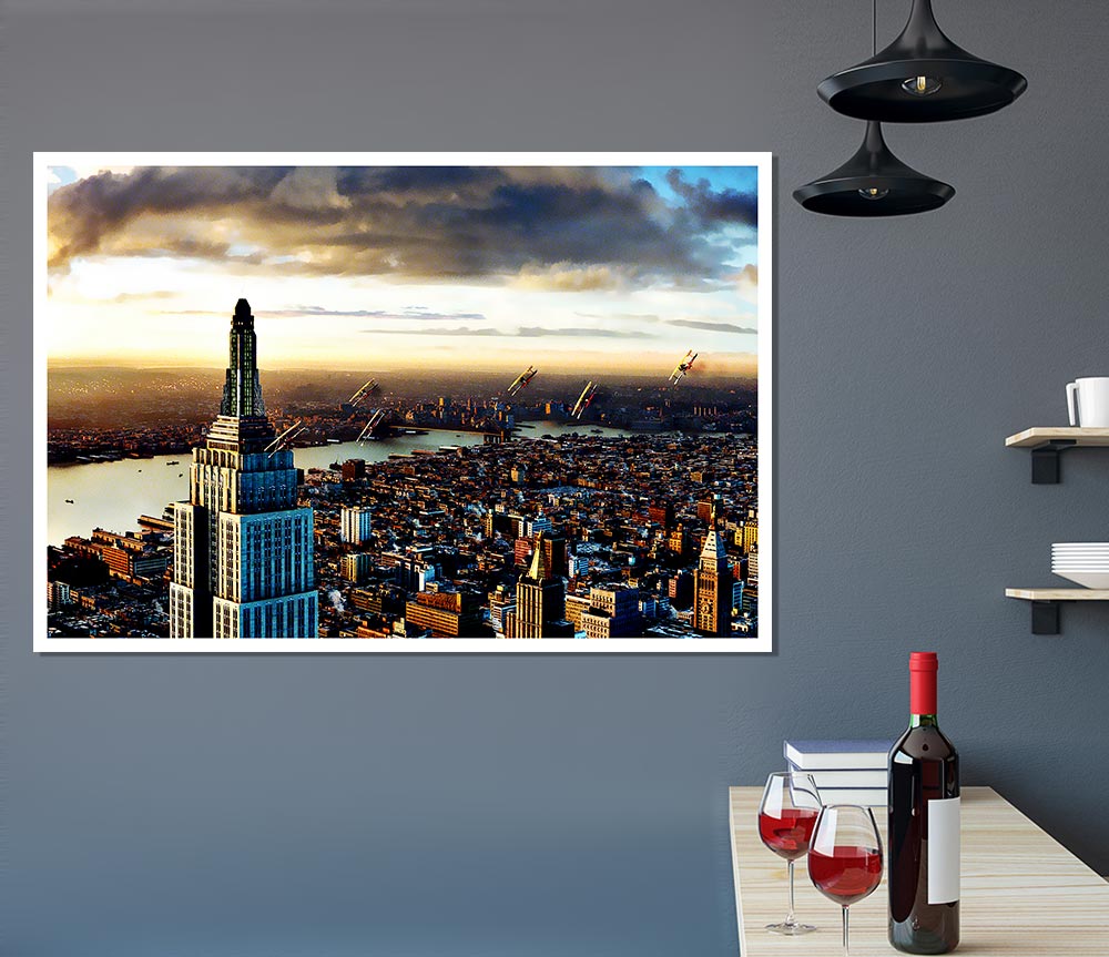 Empire State Building View Print Poster Wall Art