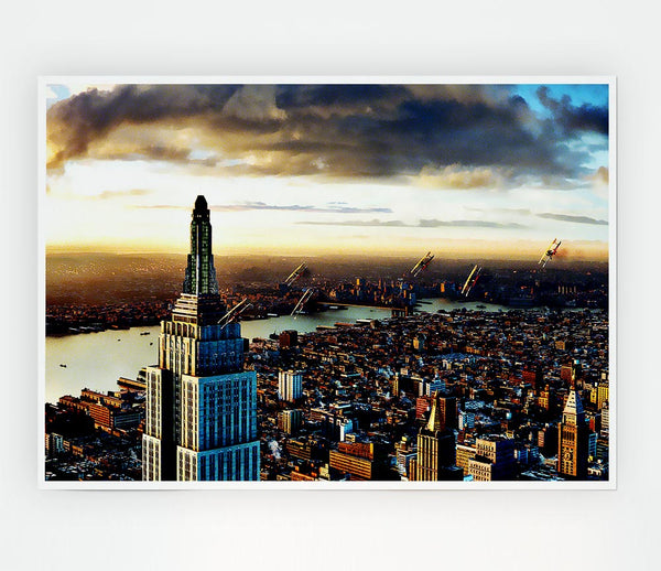 Empire State Building View Print Poster Wall Art