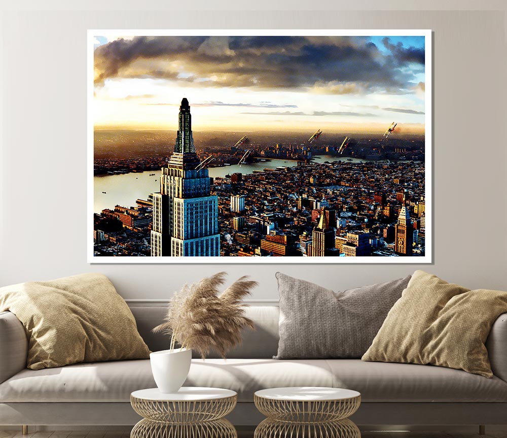 Empire State Building View Print Poster Wall Art