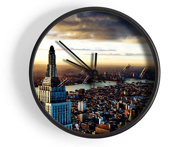 Empire State Building View Clock - Wallart-Direct UK