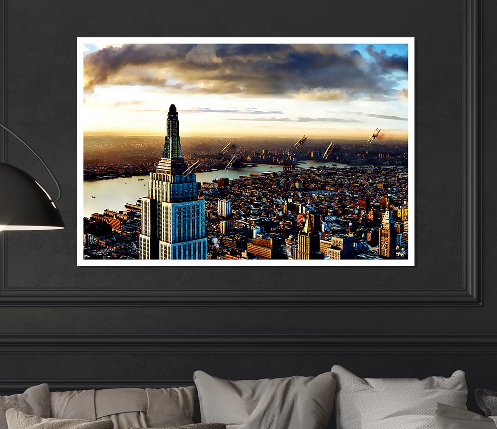 Empire State Building View Print Poster Wall Art