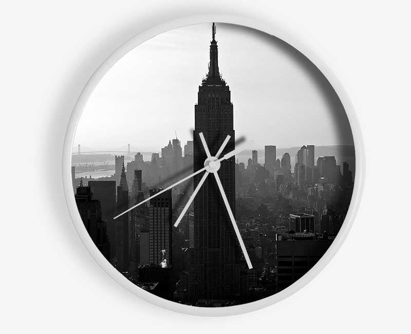 Empire State Building B n W Morning Clock - Wallart-Direct UK