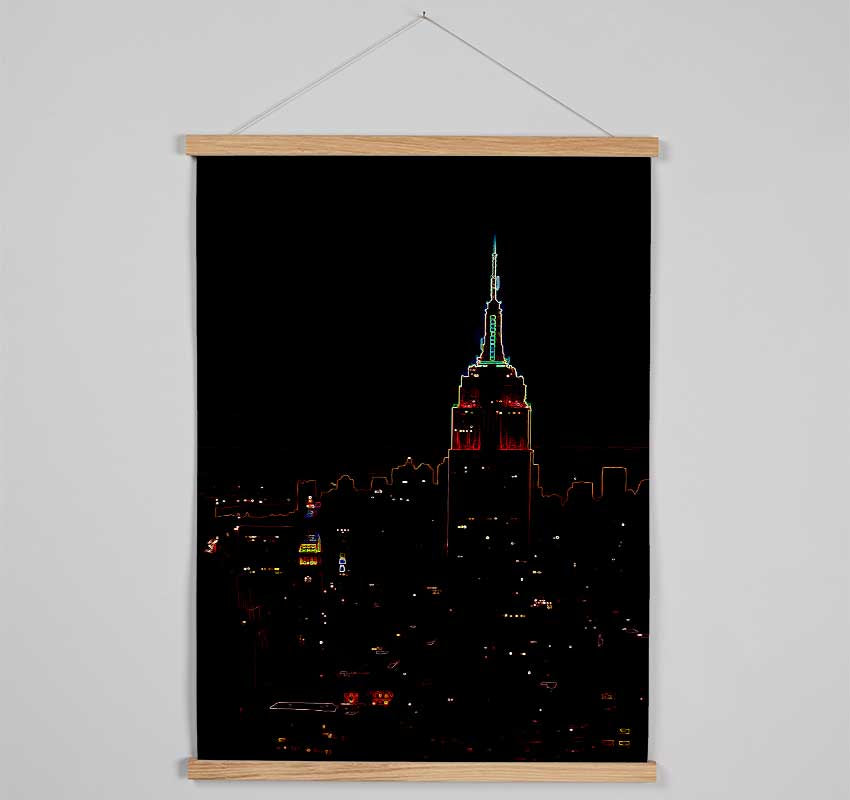 Empire State Neon Hanging Poster - Wallart-Direct UK