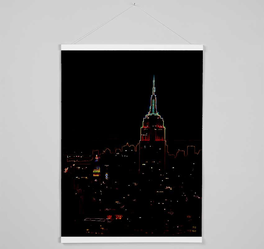 Empire State Neon Hanging Poster - Wallart-Direct UK