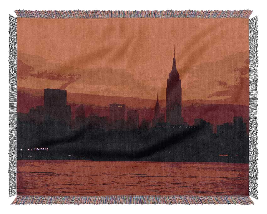 Empire State Red City Woven Blanket