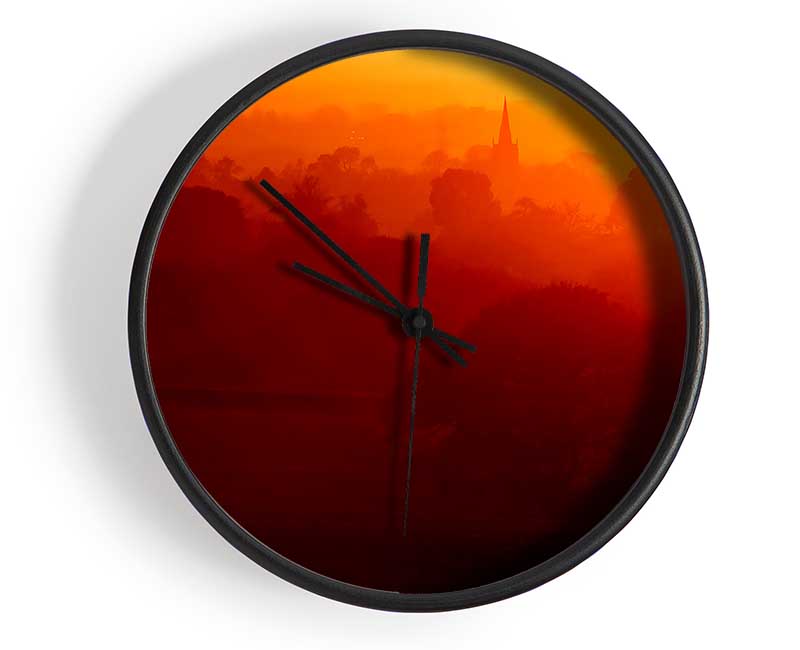 English Countryside At Dawn Clock - Wallart-Direct UK