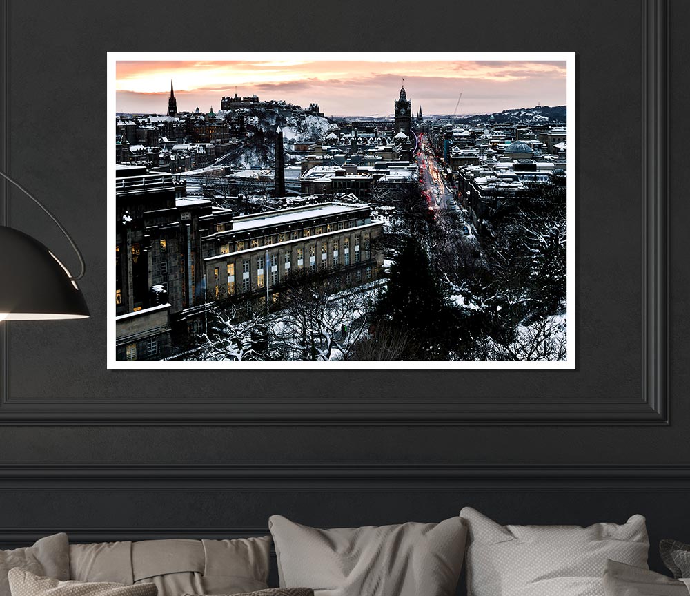 Evening In Edinburgh Print Poster Wall Art