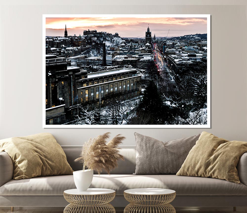 Evening In Edinburgh Print Poster Wall Art