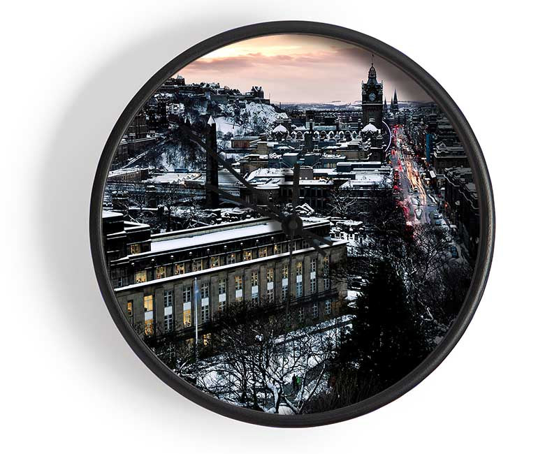 Evening In Edinburgh Clock - Wallart-Direct UK