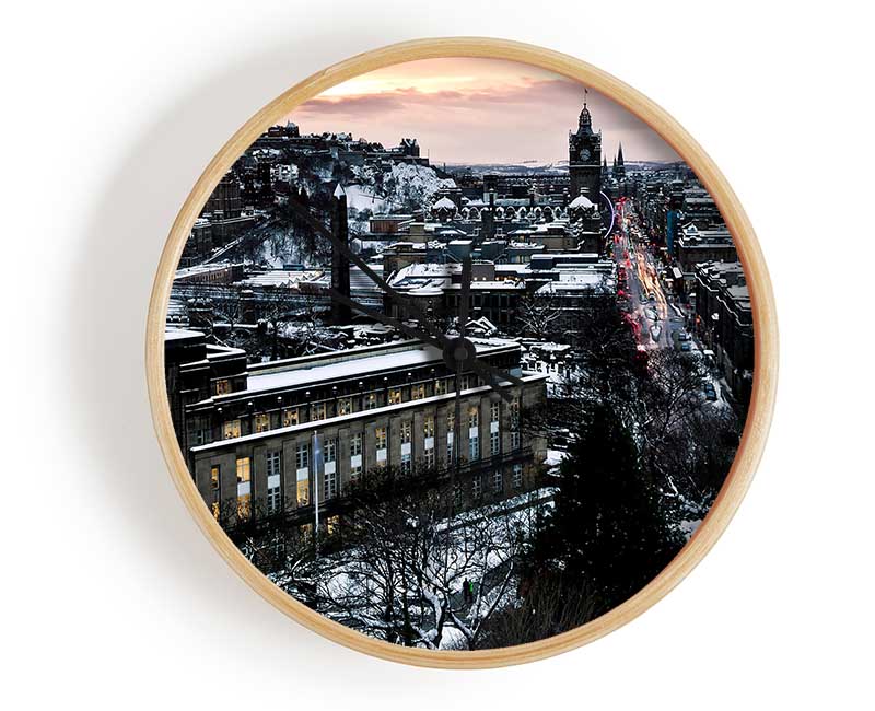 Evening In Edinburgh Clock - Wallart-Direct UK