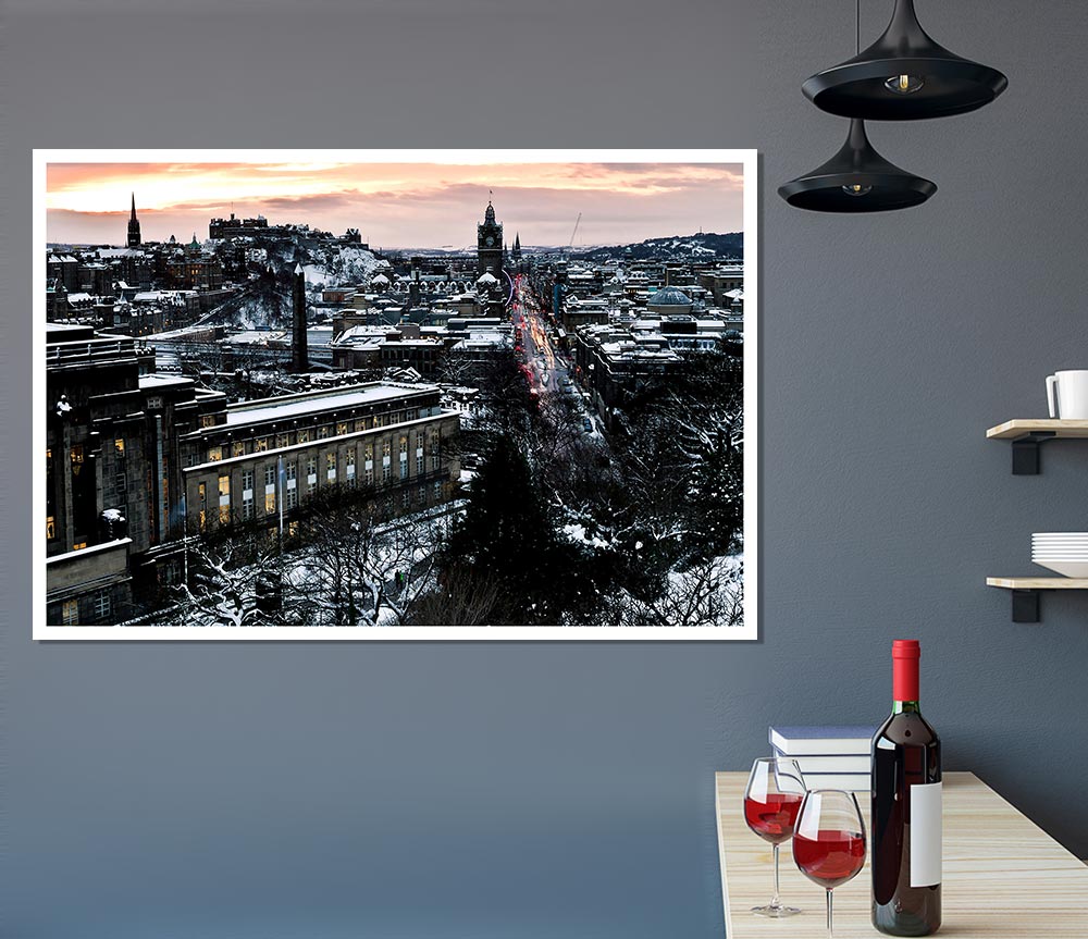 Evening In Edinburgh Print Poster Wall Art