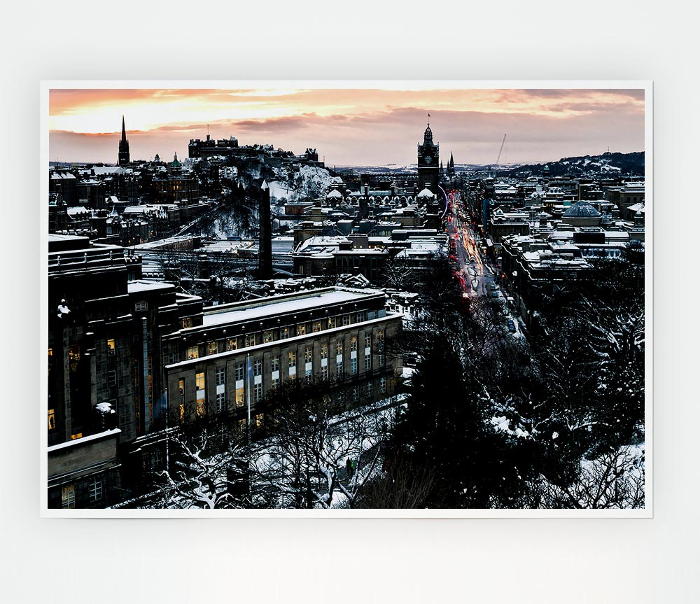 Evening In Edinburgh Print Poster Wall Art