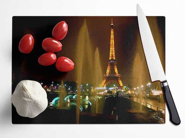 Fountains And Eiffel Tower Glass Chopping Board