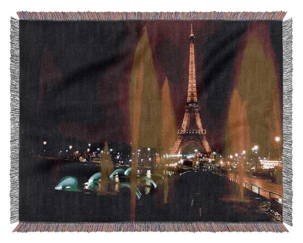 Fountains And Eiffel Tower Woven Blanket