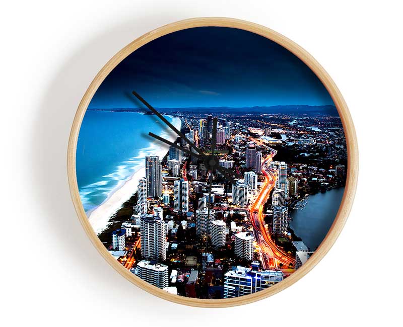 Golden City Coast Clock - Wallart-Direct UK