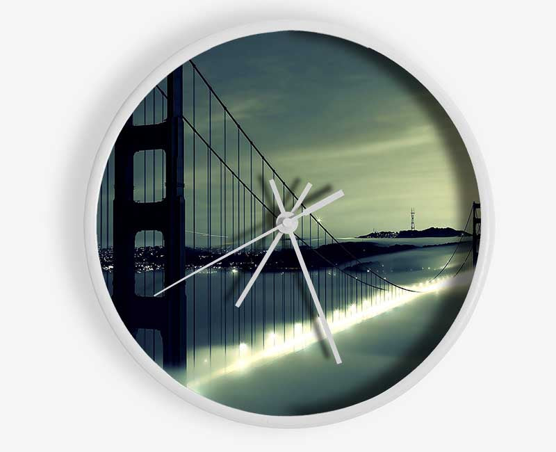 Golden Gate Bridge Light In The Fog Clock - Wallart-Direct UK