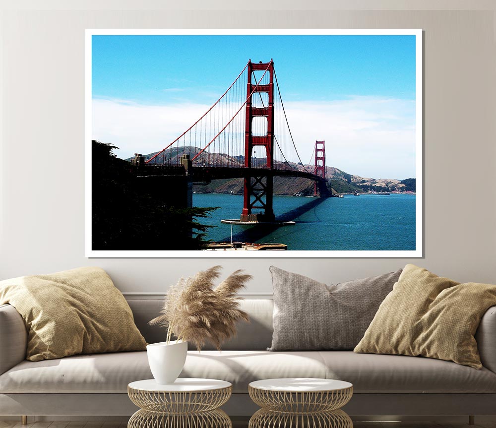 Golden Gate Bridge Afar Print Poster Wall Art