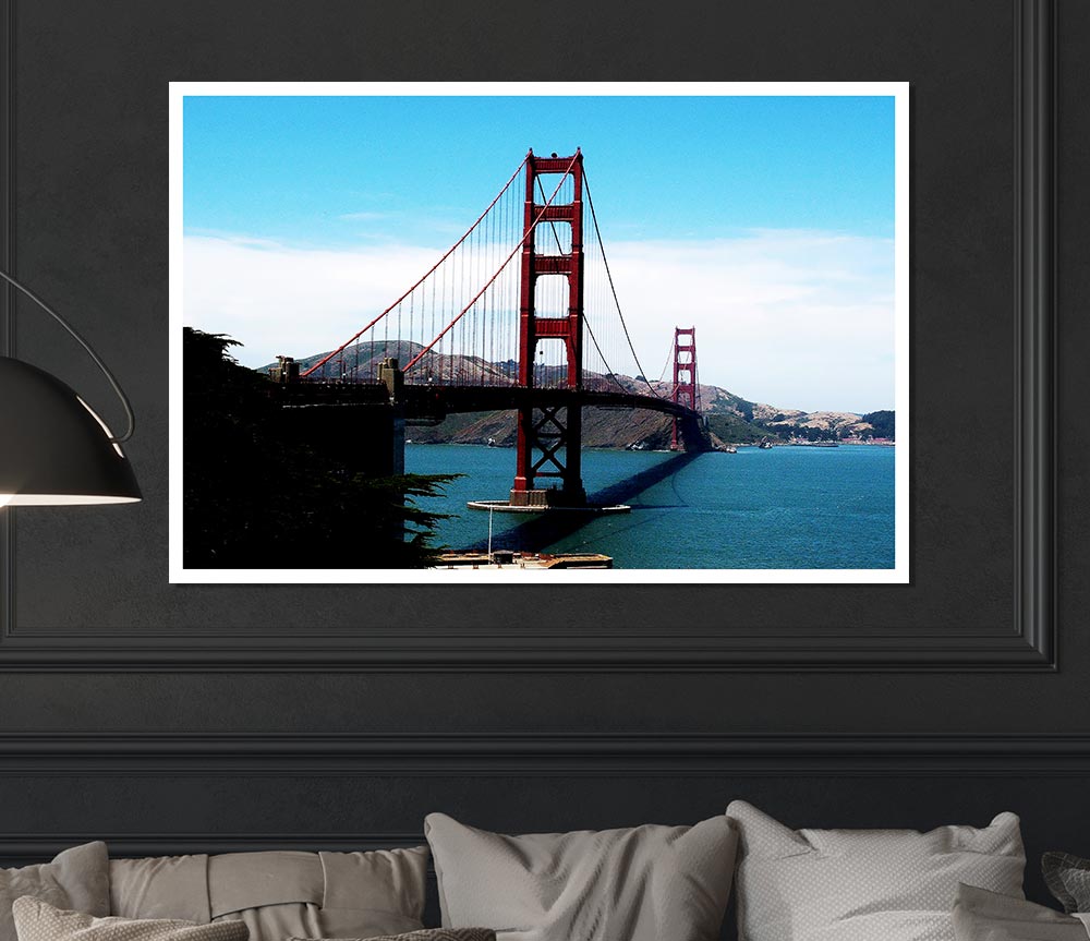 Golden Gate Bridge Afar Print Poster Wall Art