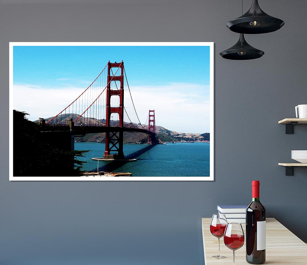 Golden Gate Bridge Afar Print Poster Wall Art