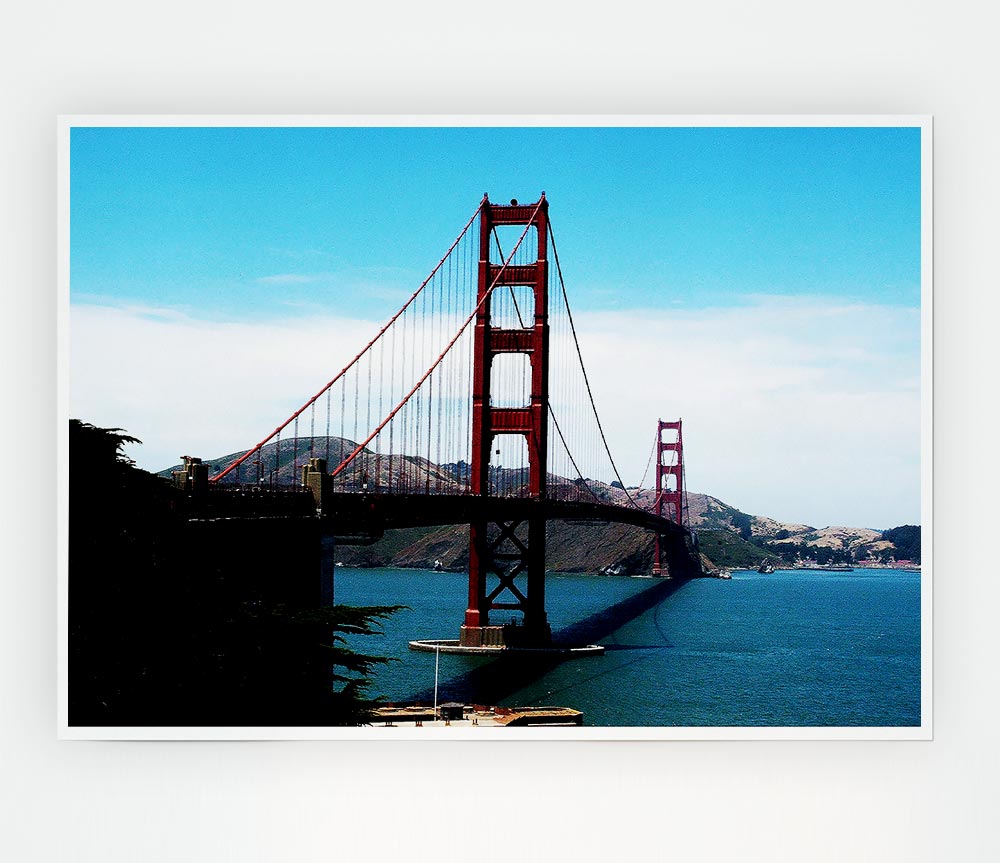 Golden Gate Bridge Afar Print Poster Wall Art