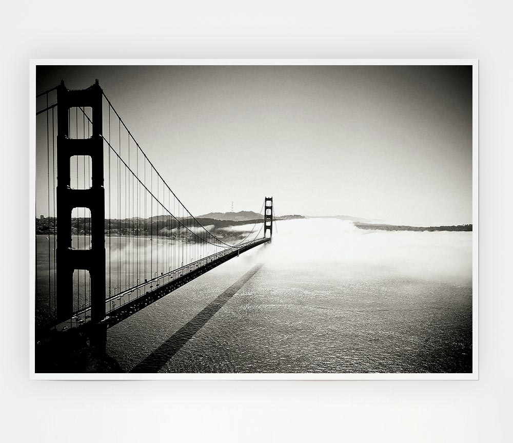 Golden Gate Bridge Black And White Print Poster Wall Art