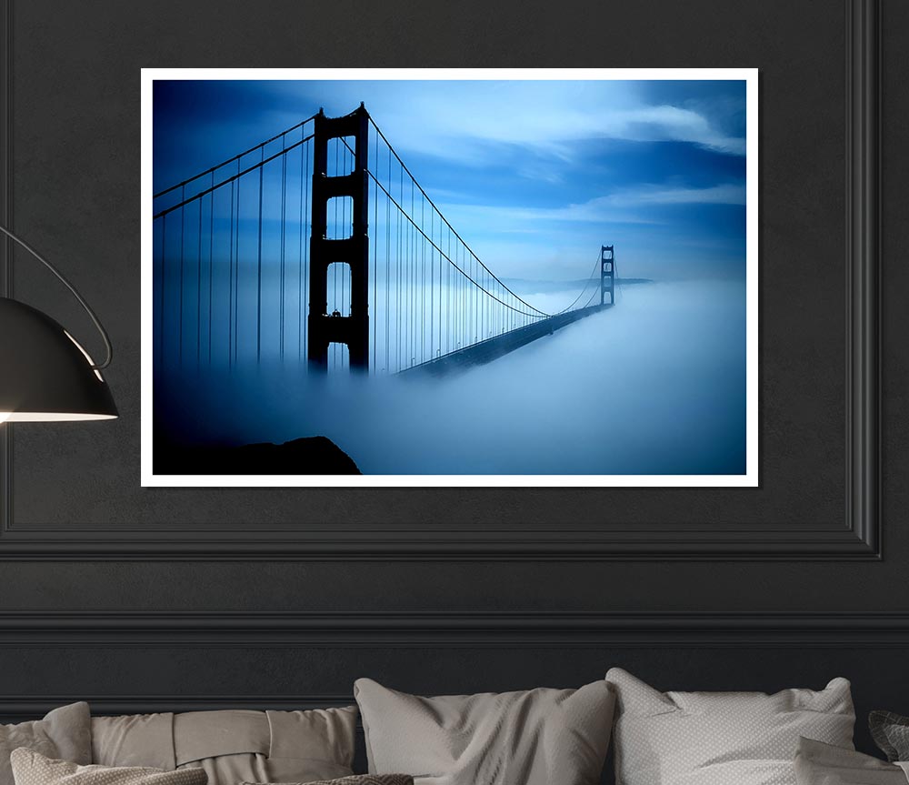 Golden Gate Bridge Fog Print Poster Wall Art