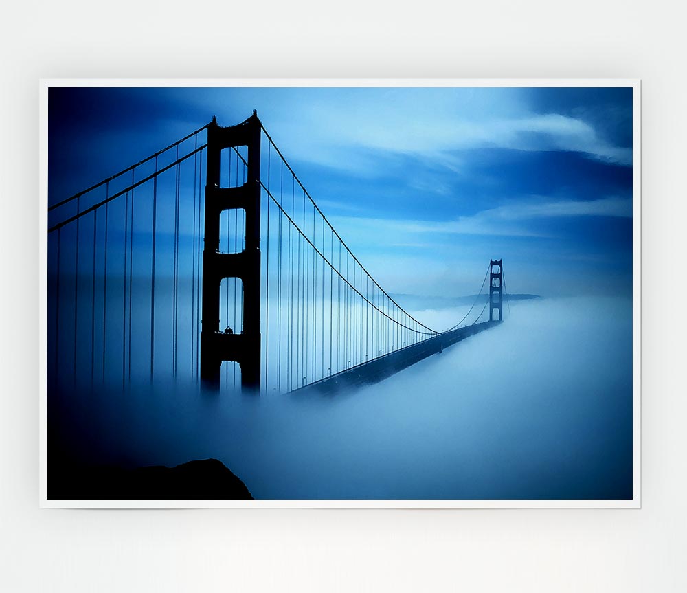 Golden Gate Bridge Fog Print Poster Wall Art