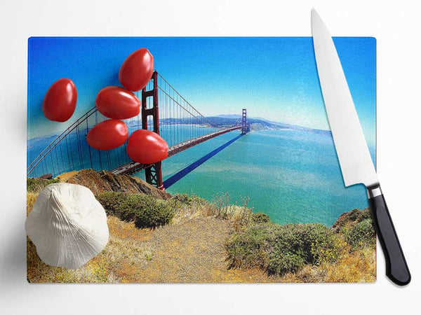 Golden Gate Bridge Days Glass Chopping Board