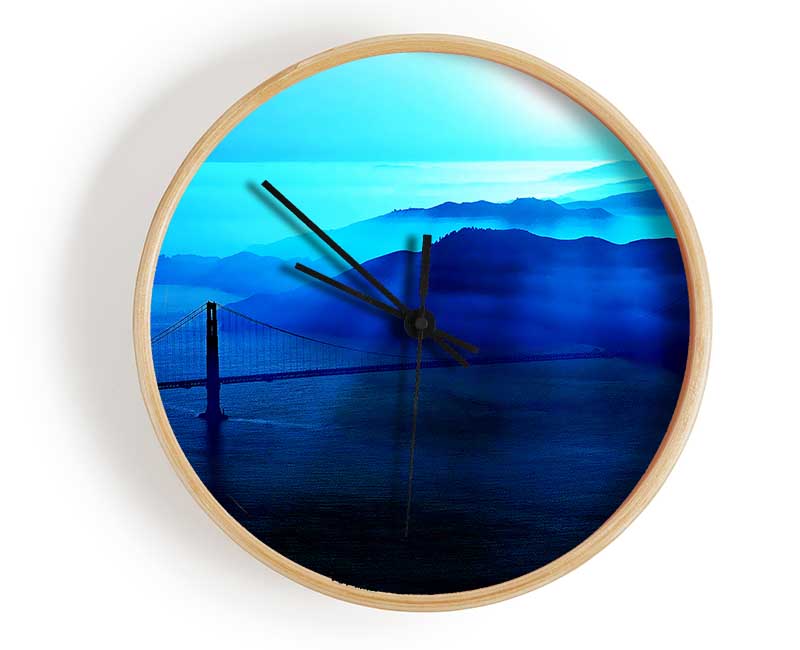 Golden Gate Bridge Morning Mist Clock - Wallart-Direct UK