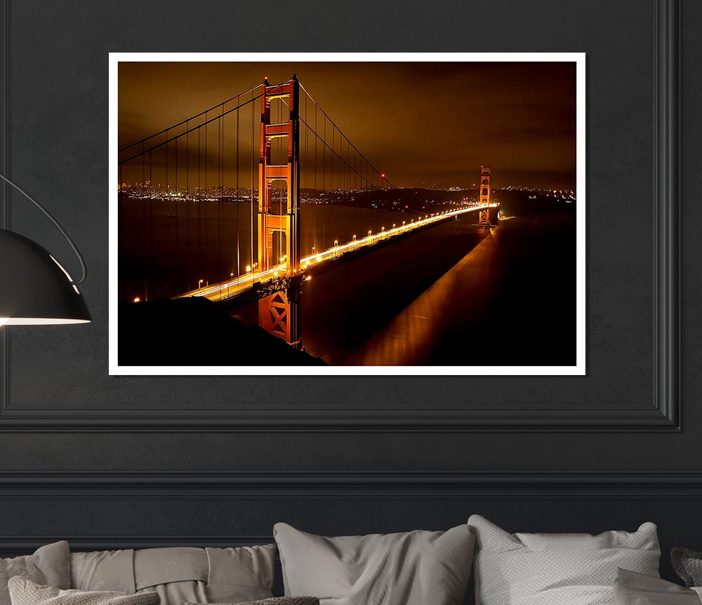 Golden Gate Bridge Nights Print Poster Wall Art