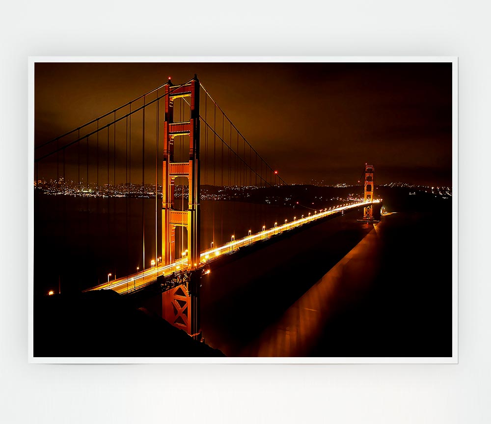 Golden Gate Bridge Nights Print Poster Wall Art