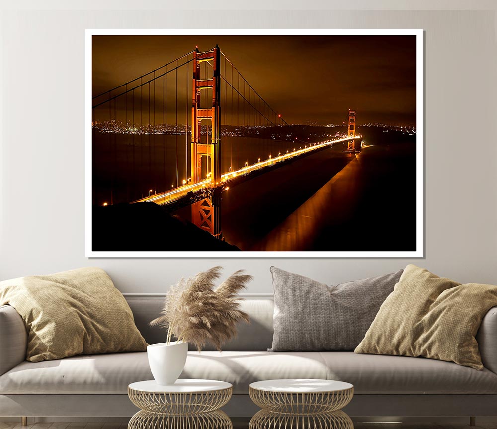 Golden Gate Bridge Nights Print Poster Wall Art