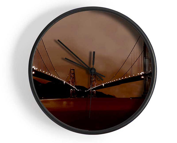 Golden Gate Bridge Twins Brown Clock - Wallart-Direct UK