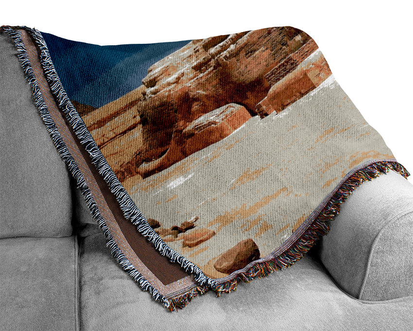 Great Sphinx Of Giza Woven Blanket