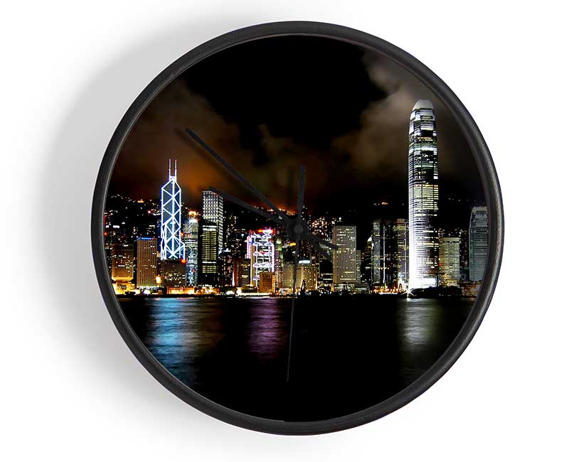 Hong Kong Cloudy Nights Clock - Wallart-Direct UK