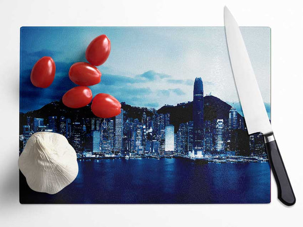 Hong Kong Blue Harbour Glass Chopping Board