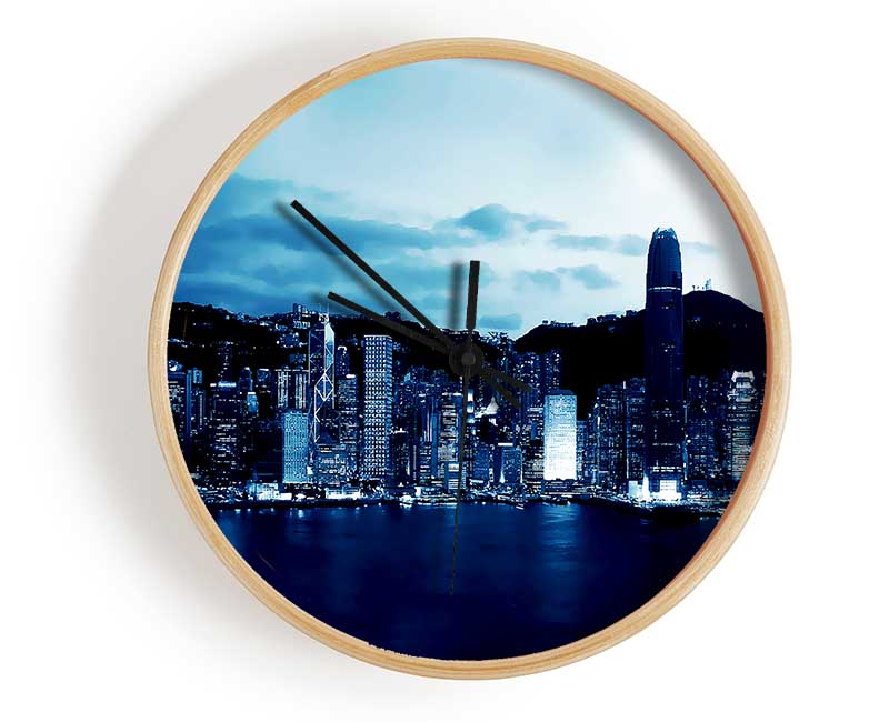 Hong Kong Blue Harbour Clock - Wallart-Direct UK