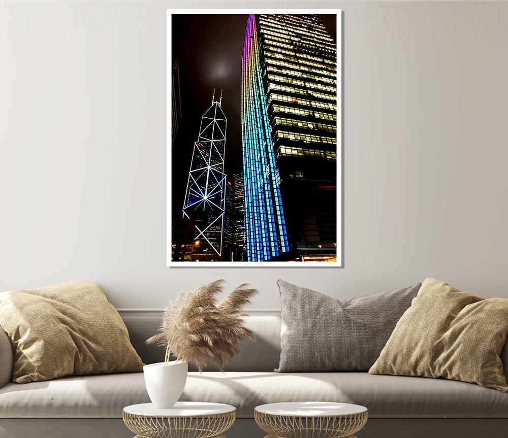 Hong Kong Buildings Print Poster Wall Art