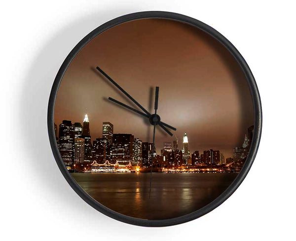 Hong Kong Chocolate Glow Clock - Wallart-Direct UK