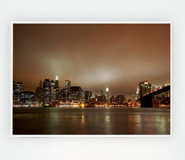 Hong Kong Chocolate Glow Print Poster Wall Art