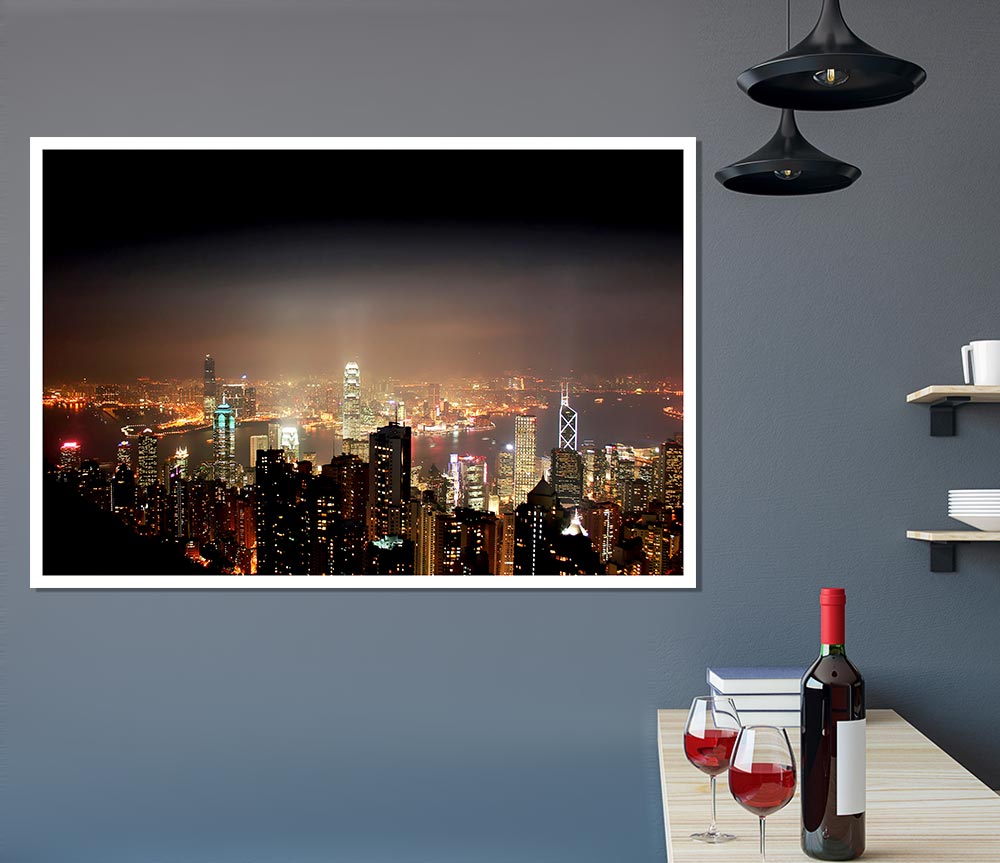 Hong Kong From Above Print Poster Wall Art