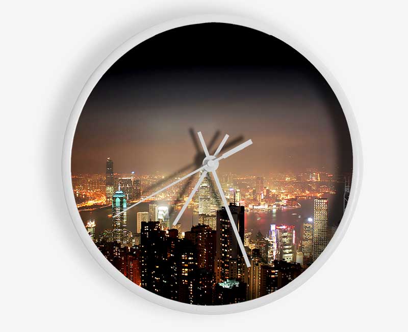 Hong Kong From Above Clock - Wallart-Direct UK