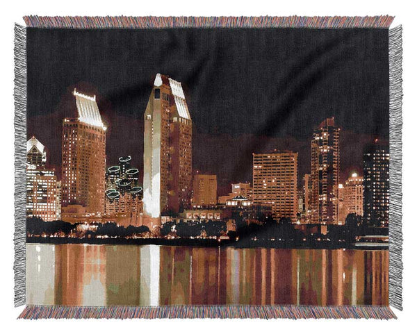 Hong Kong Golden Lights Woven Blanket